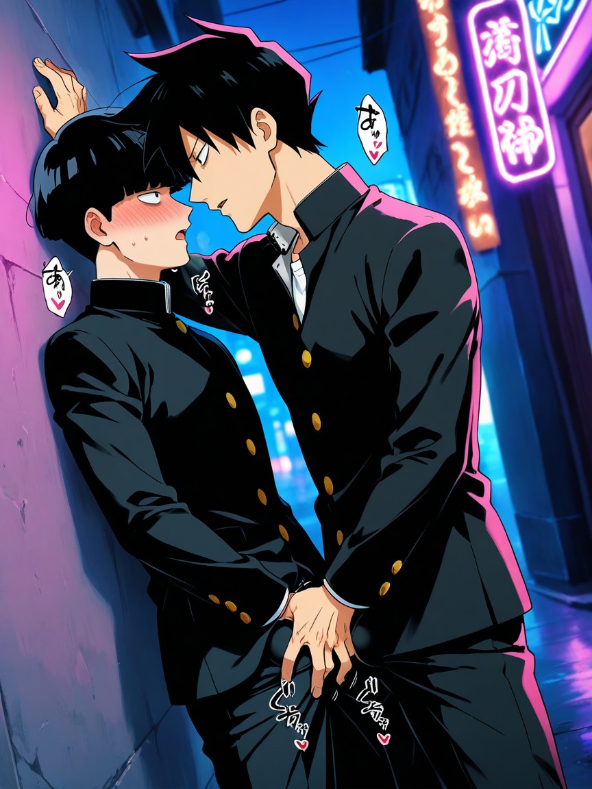 Back Alley, Neon Signs, Bulge Crotch AI同性戀黃片