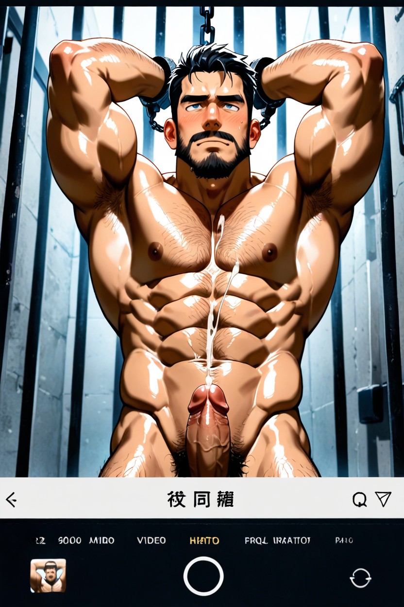 Prison, Hairy Body, En Forme Porno IA Gay