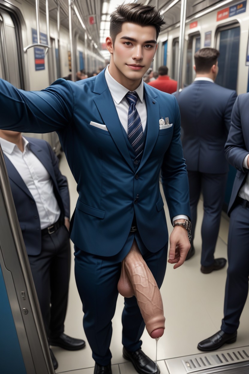 Veins Dick Exposed, Happy, Hard Dick Porno gay IA