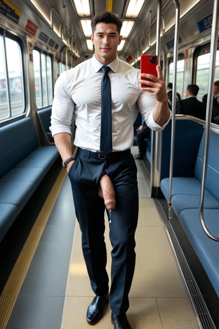 Loose Foreskin, Defined Muscles, Curved Penis Porno IA Gay