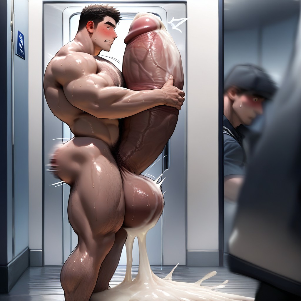 Cock Is Much Taller Than Him, Uncut Hyper Cock Thicker And Longer Than Body, Very Surprised Porno gay IA
