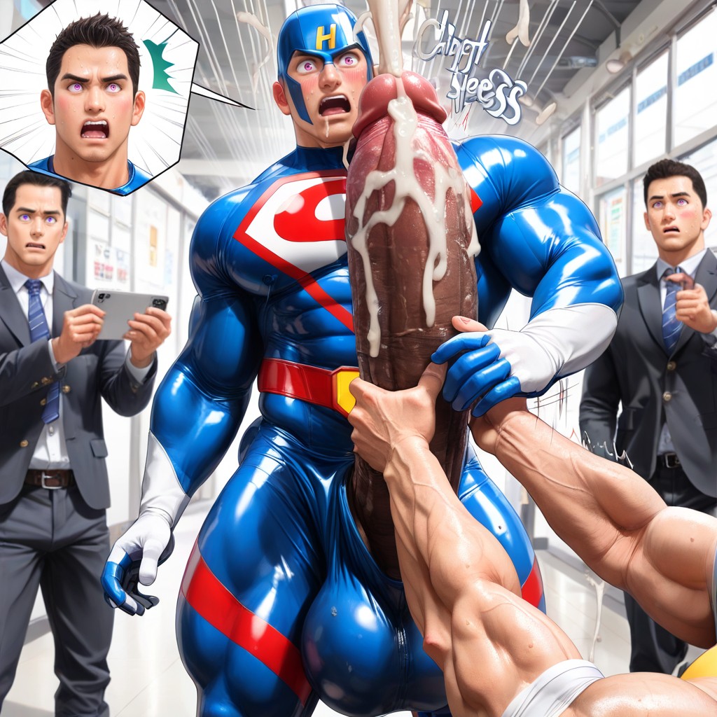 Detailed, Skintight Spandex Superhero, Awkward AI Gay Porn