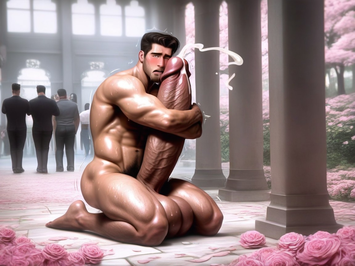 Sweaty, K, Gigantic Uncut Hyper Penis AI Gay Porn