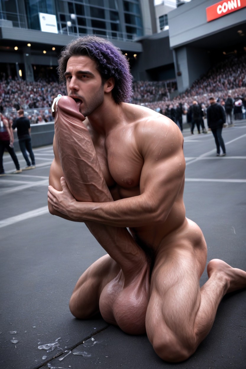 Penis Base Realistically Attached To Crotch, Movement Lines, Afro AI Gay Porn