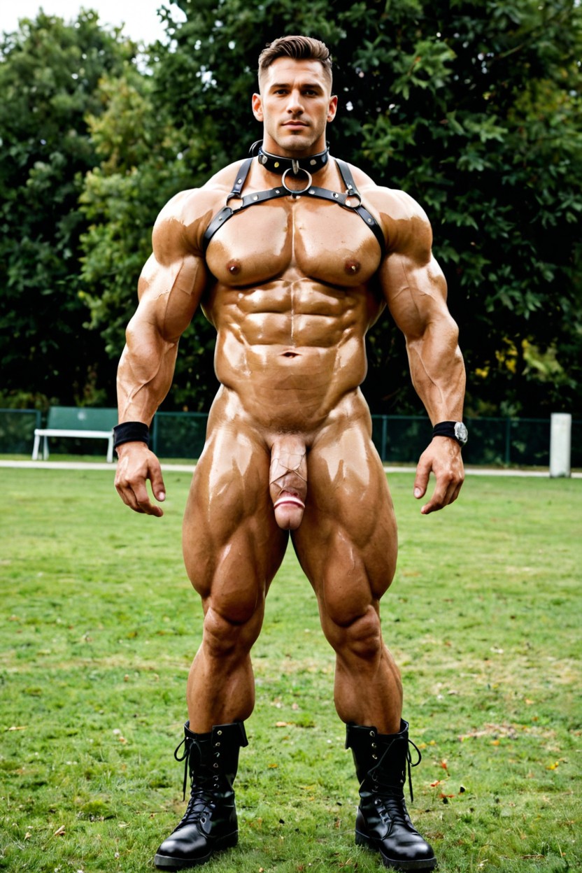 Front View, Huge Pecs, + AI Gay Porn