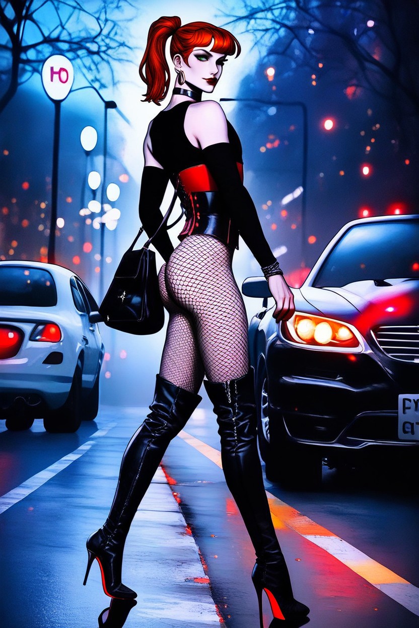Mischievous, Perfect Feminine Fit Silhouette, Rear View AI同性戀黃片