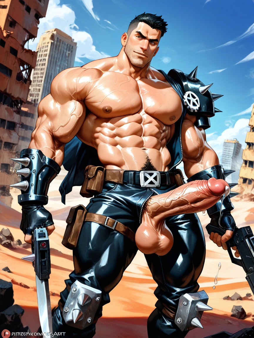 Hyper Realistic, Dual-wielding Two Massive, A Colossal AI Gay Porn