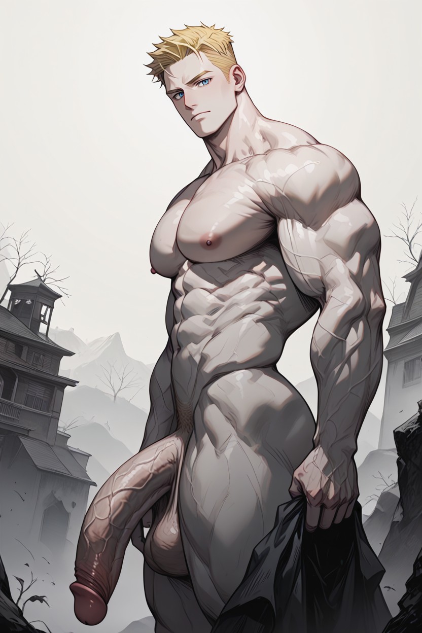 Haunted House, Massive Penis Exposed, Boyish Appearance AI Gay Porn