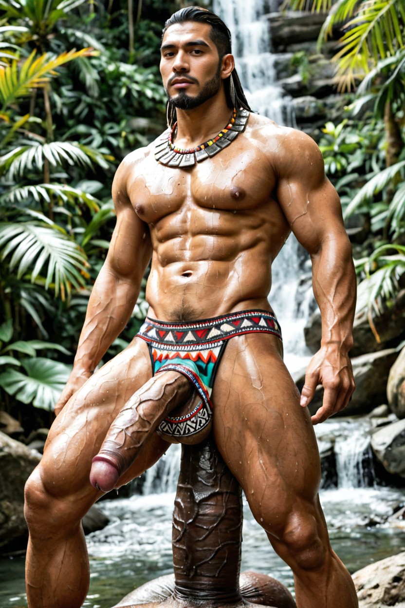 One Person, Hyper Oversized Massive Flaccid Veiny Bulge Covered Inside Aztec, Narrowwaist AI同性戀黃片