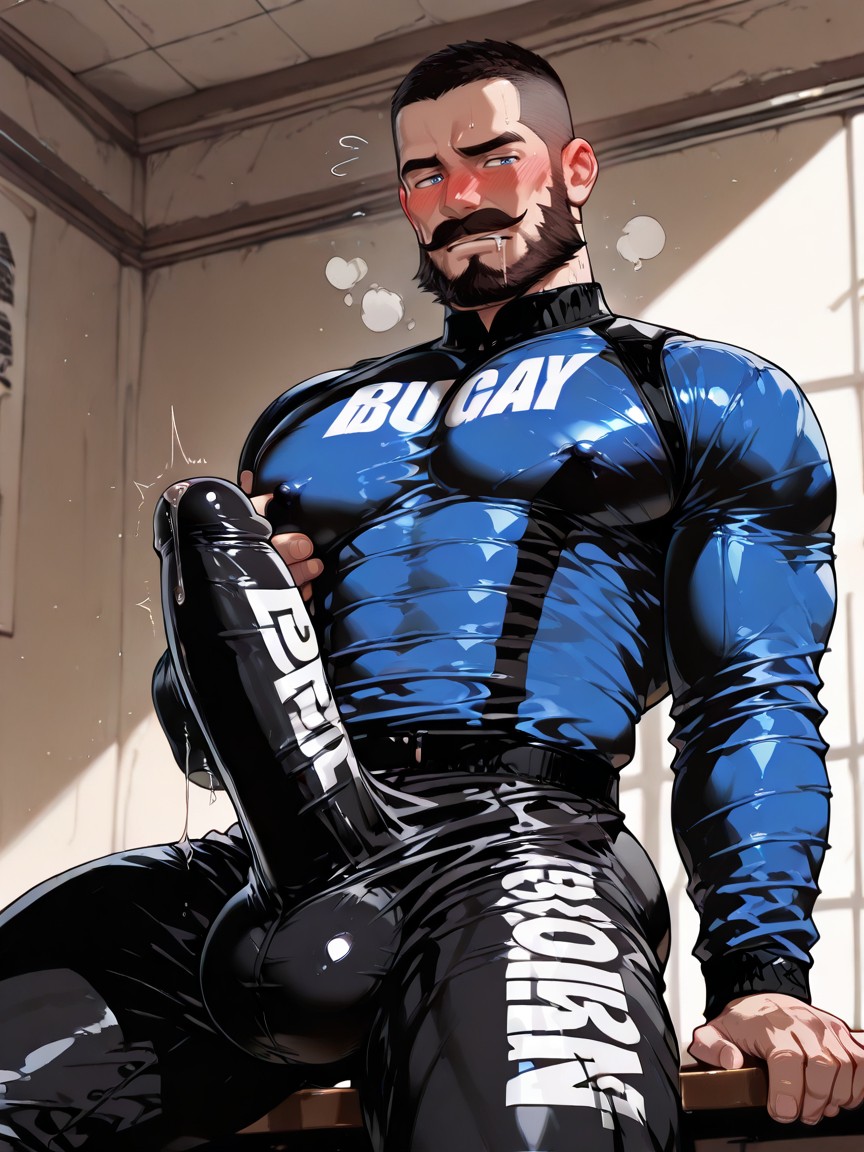 Hyper Bulge Bigger Than Leg, Detailed, Embarassed AI Gay Porn