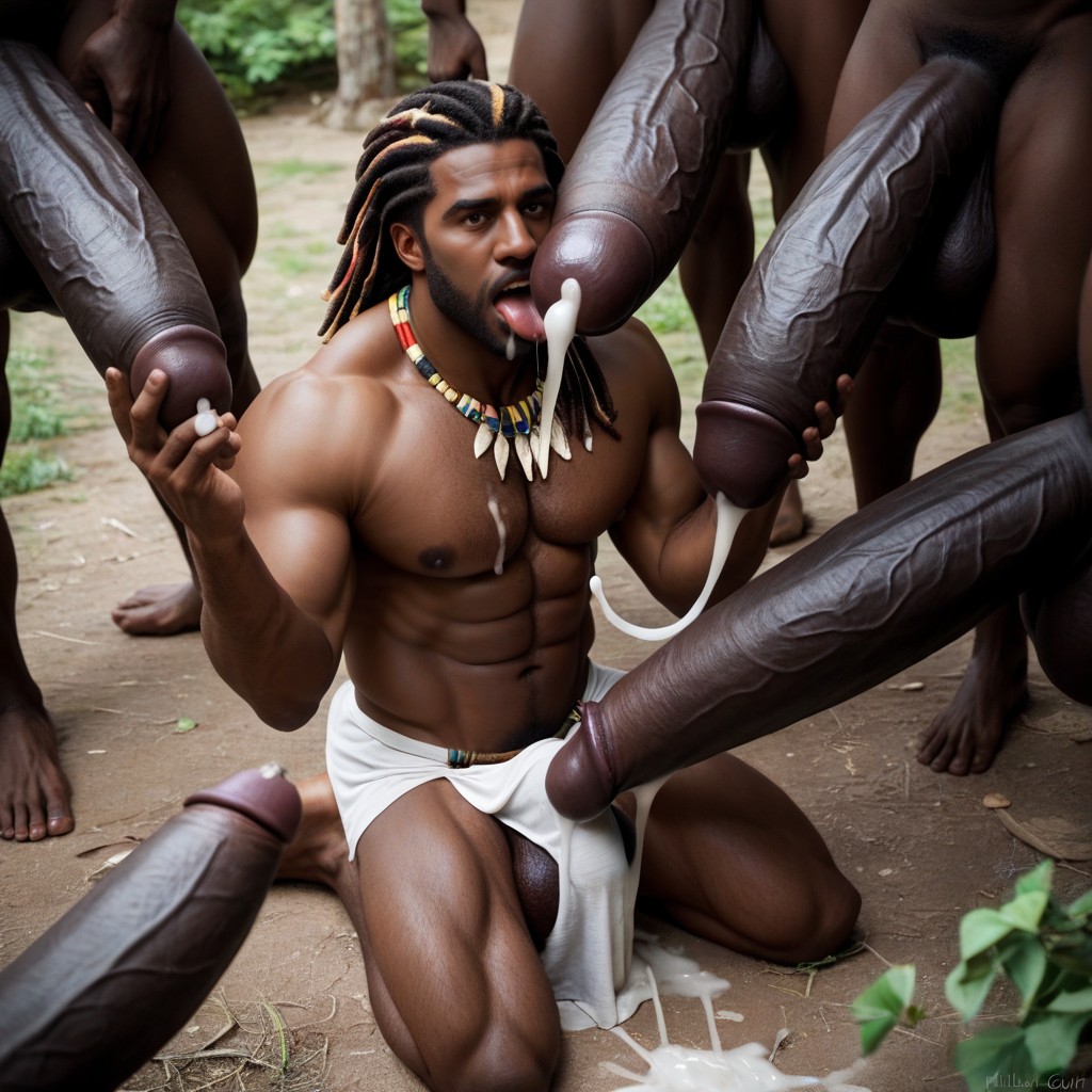 Drooling, Only Dark Skin African Men, Precum At Tip AI同性戀黃片