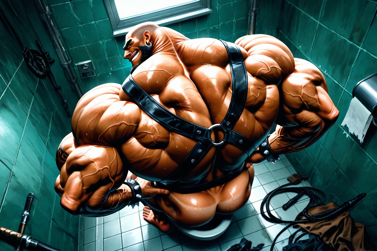 Oversized Neck, Huge Muscles, Hands On Waist AI Gay Porn