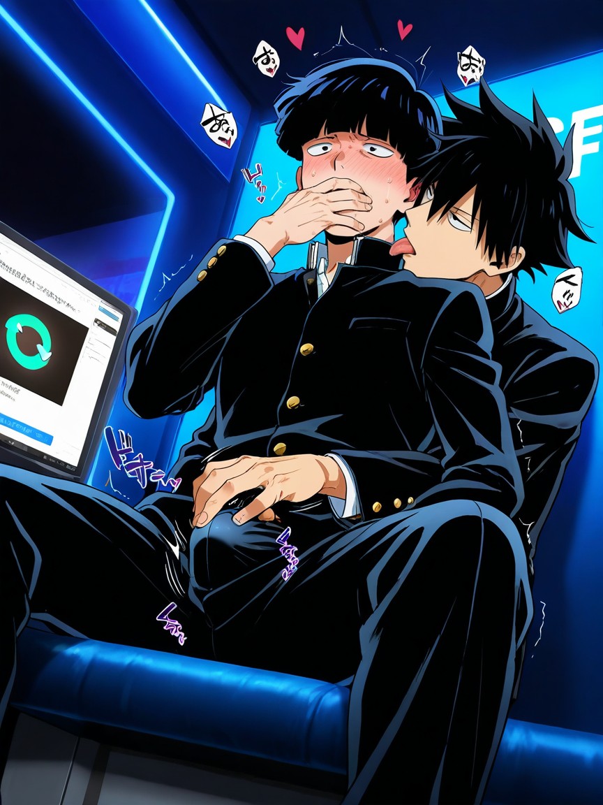 Bulge Crotch, Sweat, Black Gakuran AI Gay Porn