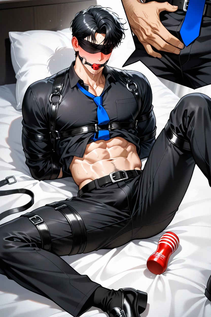 A White Business Shirt, Groping, Long Sleeves That Aren't Rolled Up AI Gay Porn