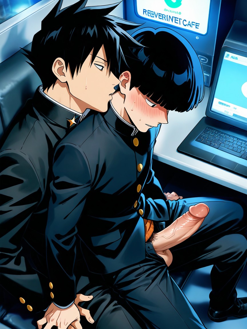 Clothed, From Above, Overhead Dutch Angle AI Gay Porn