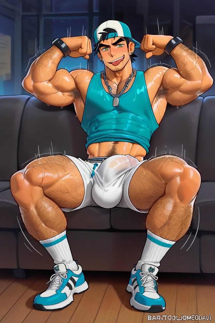 Smug Expression, Oily, Only Masc Men AI Gay Porn