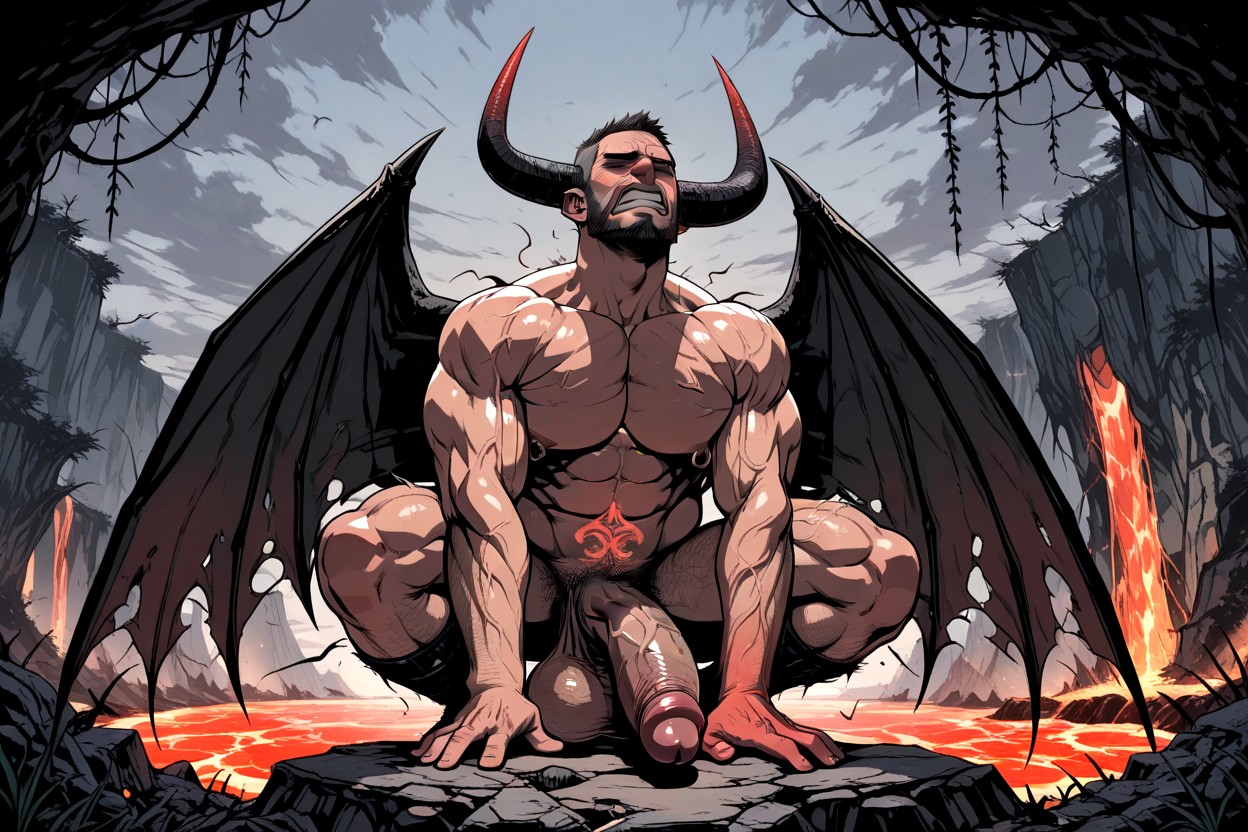 Oversized Hyper Gigantic Penis, Naked, Uncensored AI Gay Porn