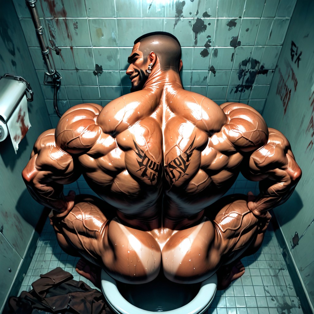 Huge Veins, 上視角, 厕所隔间 AI同性戀黃片