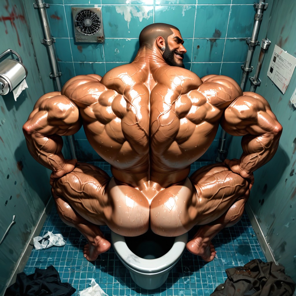 Thick Eyebrows, Huge Calves, No Hair On Forearms AI Gay Porn