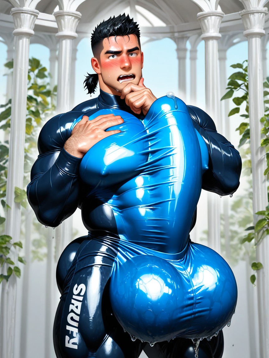 Gay, Form Fitting Clothing, Bara Manga Style KI Schwulenporno