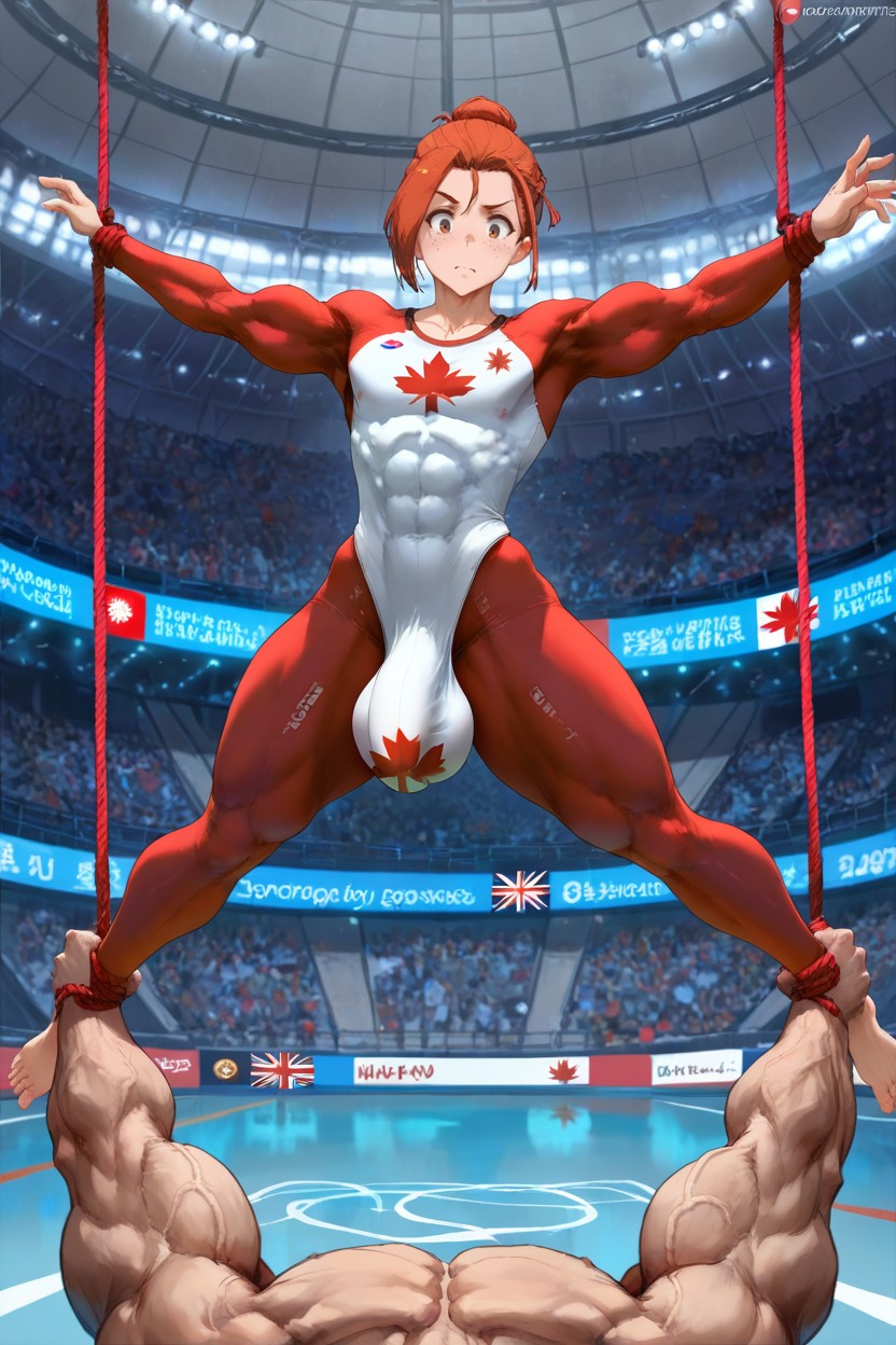 Giant Cock, White Leotard With Red Accents, Red And White Leotard AI同性戀黃片