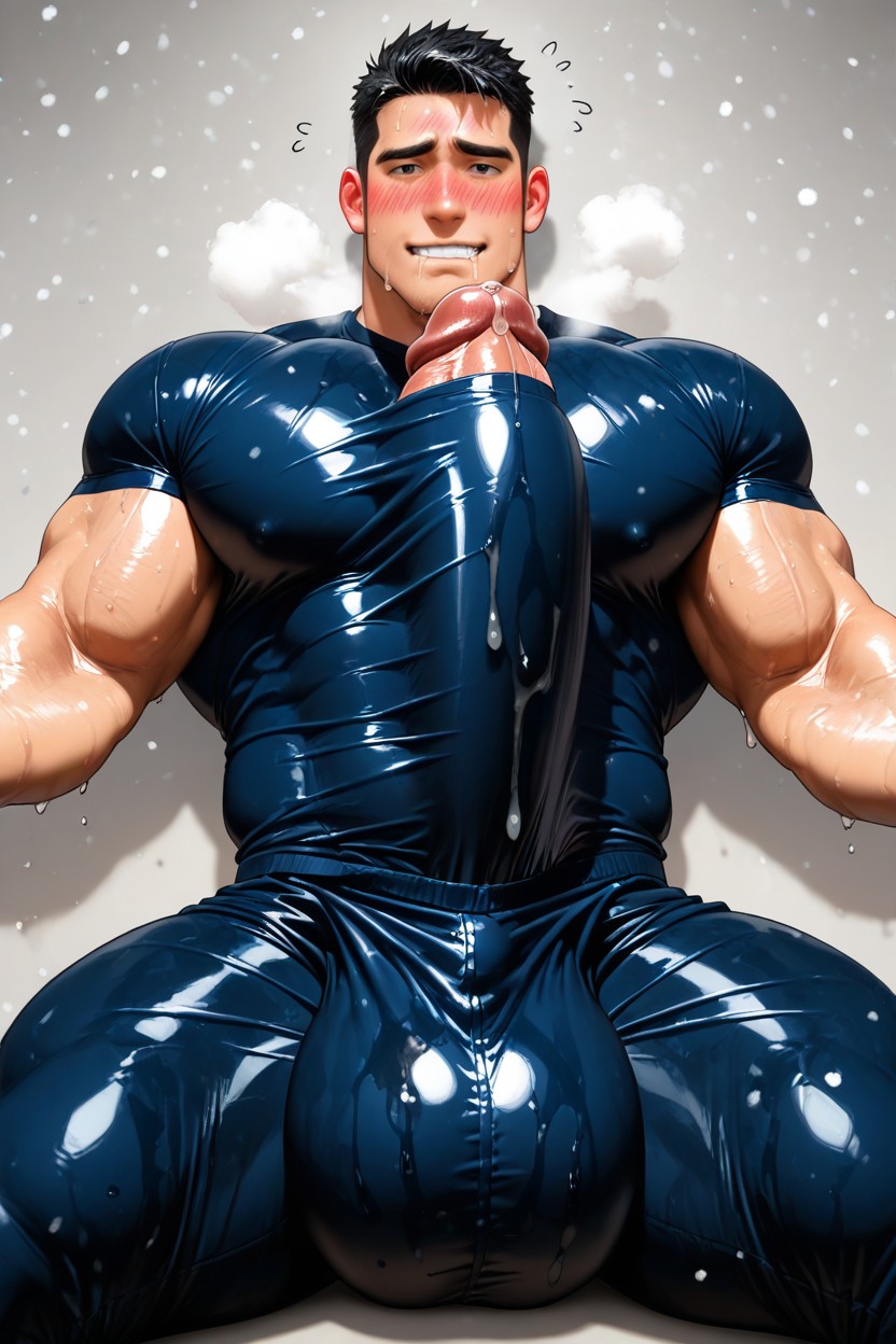 Cock Bulge Bigger Than Entire Body, Steamy, Extremely Erect AI Gay Porn