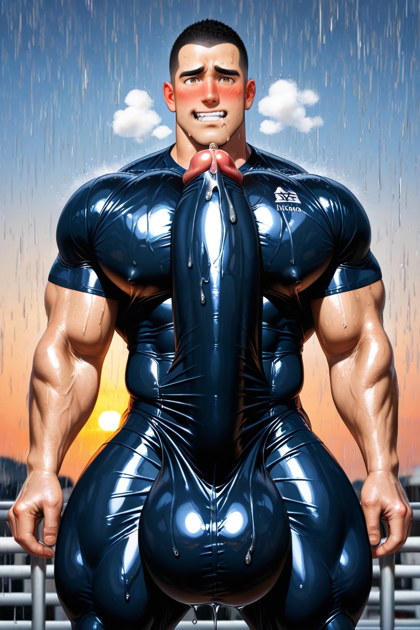 Hypercock Bulge Thicker And Longer Than Leg, Buzzcut, Square Jaw AI Gay Porn