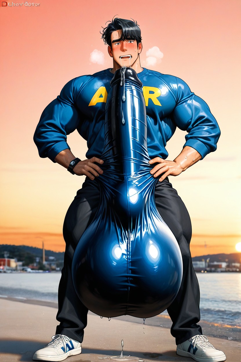 Giant Hyper Balls, Sweaty, Horny AI Gay Porn