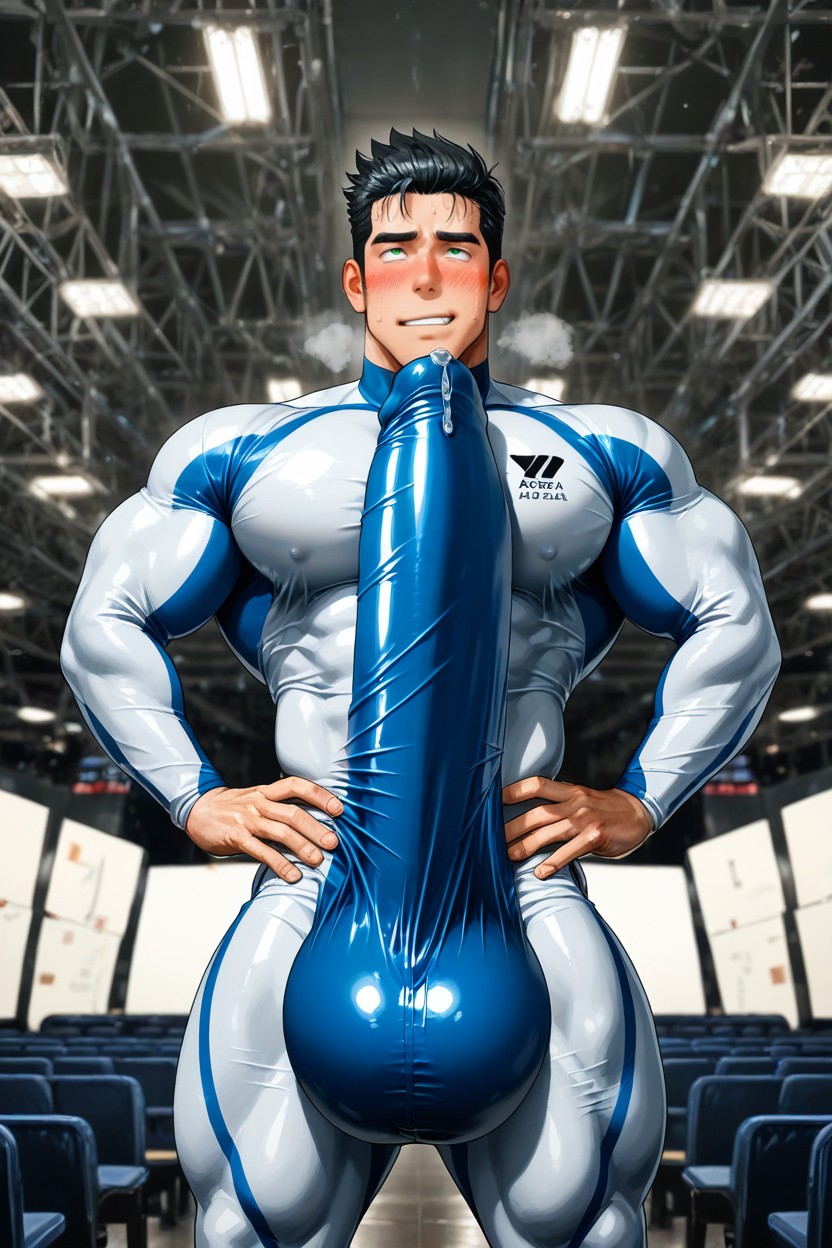 Dawn, Fully Erect Hyper Cock, Athlete AI Gay Porn