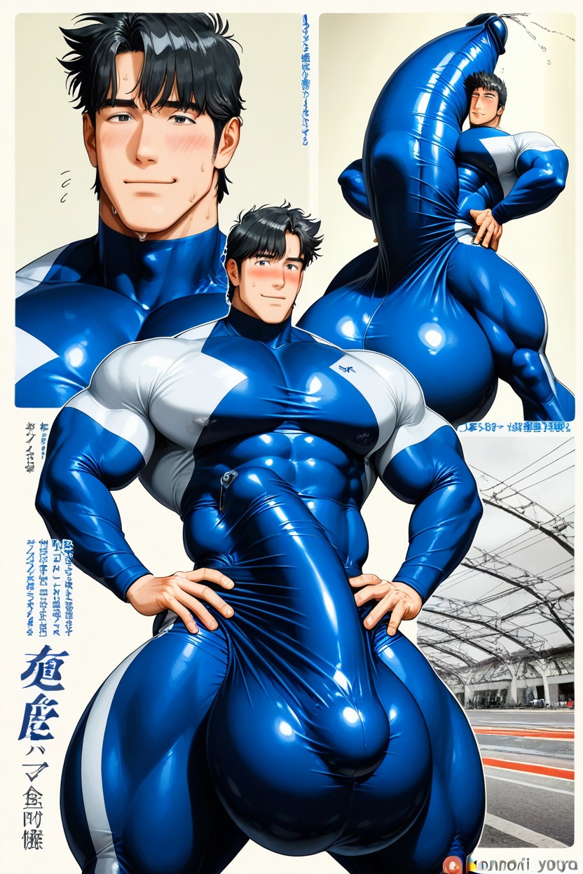 Hypercock Bulge Thicker And Longer Than Leg, Fully Upright Erection Pressed Against Body, Gay Men AI同性戀黃片