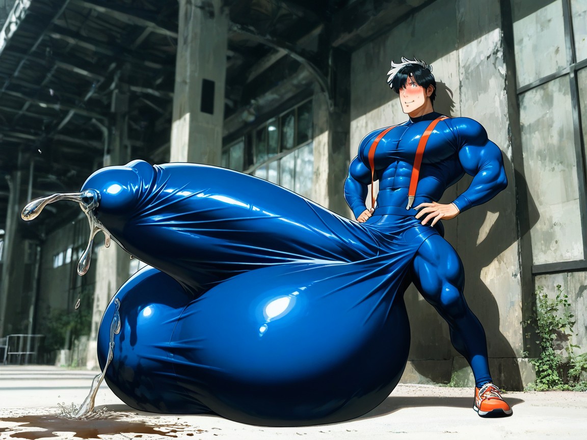 Fully Upright Erection Pressed Against Body, Only Men, Angular Features AI Gay Porn