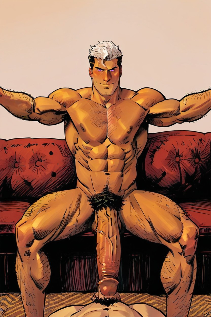 Hyper Erected Penis, Slicked, Hairy Arms AI Gay Porn