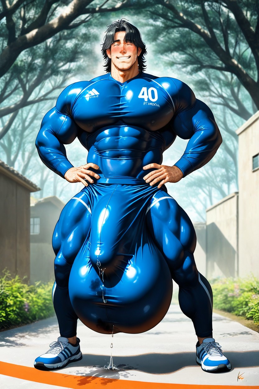 Upwards Bulge Reaches Up To His Chin, 全身, Fully Clothed AI同性戀黃片