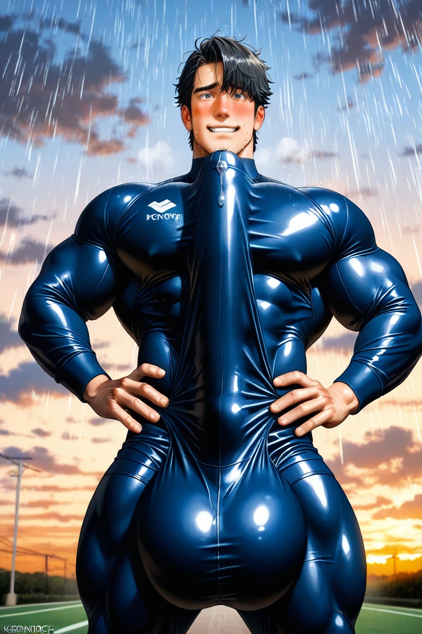 Upwards Bulge Reaches Up To His Chin, Uncensored, Atardecer Porno gay IA