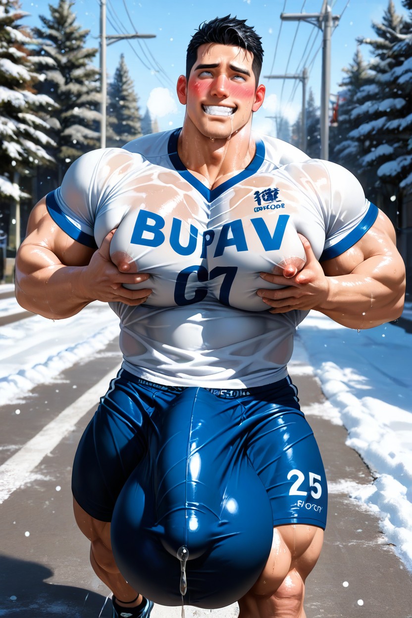 Uncensored, Giant Hyper Balls, Gigantic Growing Upward Cock Bulge AI Gay Porn