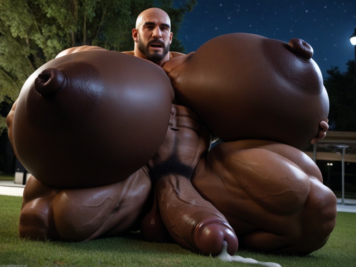Extremely Large Ass, Muscular, Wide Angle AI Gay Porn