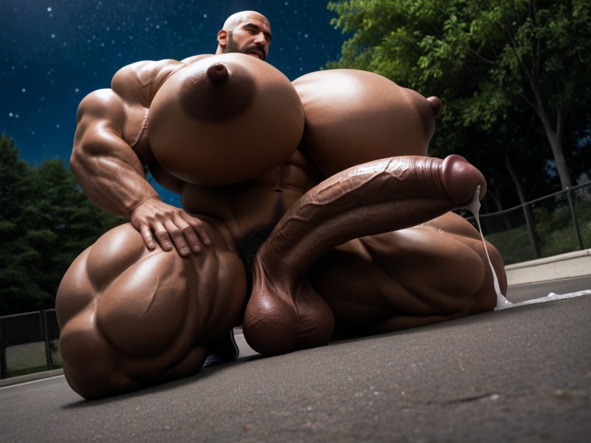 Extremely Large Ass, 25+, Side View AI Gay Porn