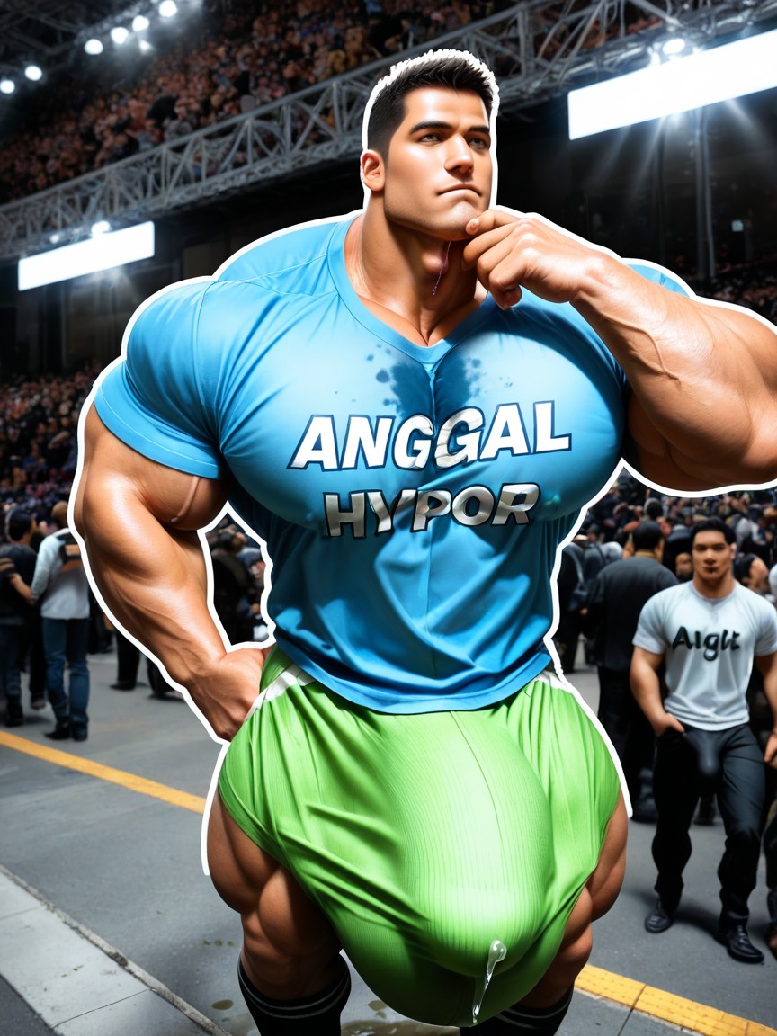 Wide Angle, Male Only, Hyper Muscle AI Gay Porn