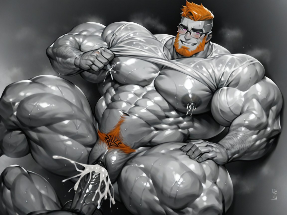 Pink Eyes, Extremely Large Ass, Crotch Tattoo AI Gay Porn