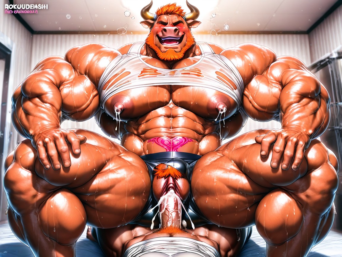 Wet Shirts, Excited, Big Muscle AI Gay Porn