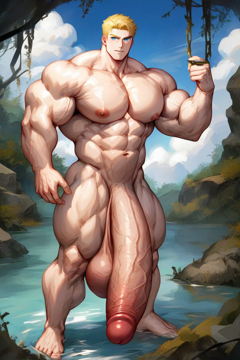 Toned Body, Muscular Handsome Guy Aryans, Hyper Muscular Body AI Gay Porn