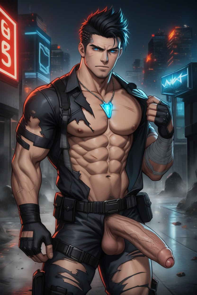 To Rebellious Demon Hunter, Athletic Muscular Build, セルフィー ゲイAIポルノ