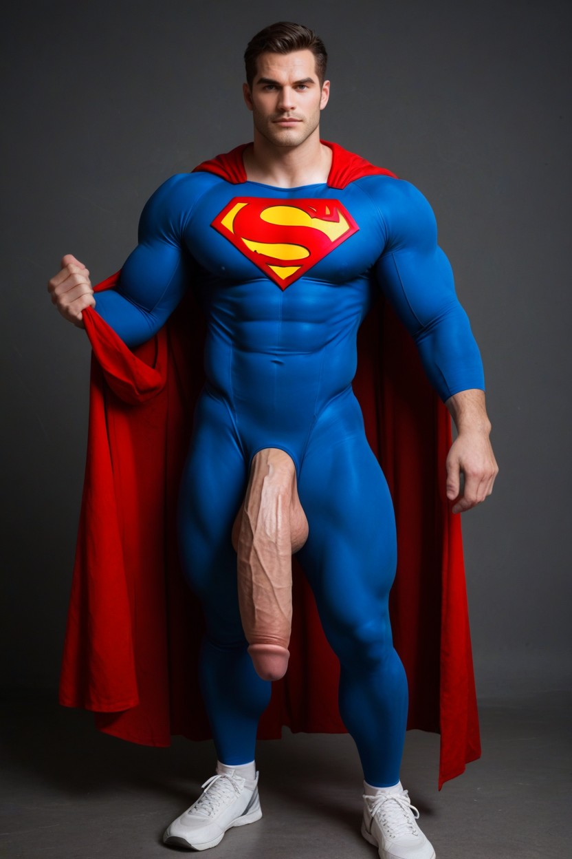 ありえないほど長いハイパーペニス, Superman's Tights With Huge Hyper Bulge Hanging To His Ankles, ペニスの膨らみ ゲイAIポルノ