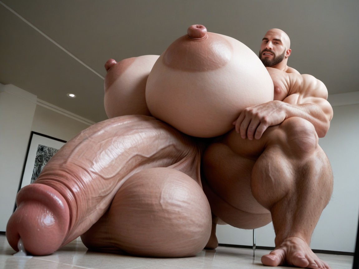 Growing Cock, Ball Growth, 口を開けたまま ゲイAIポルノ