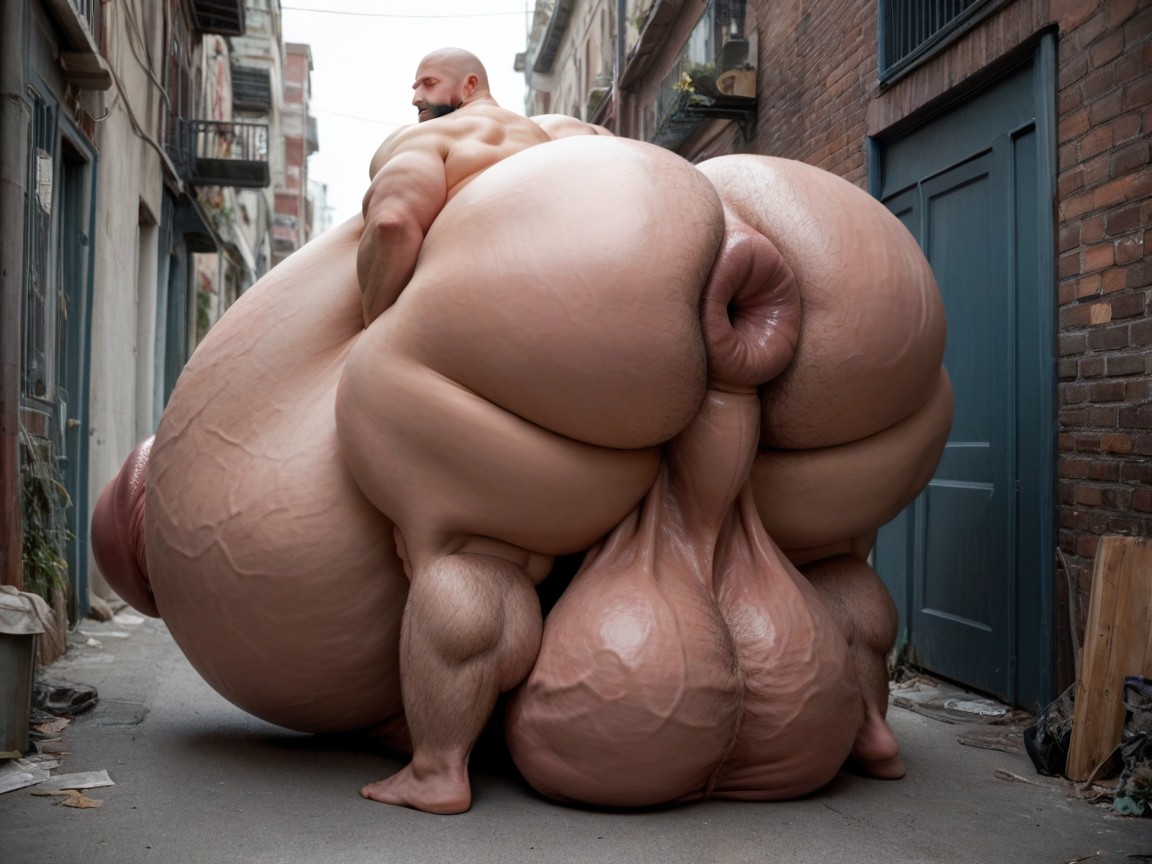 Hyper Puffy Gaping Anus, Hyper Cock, Photo Realistic AI同性恋黄片