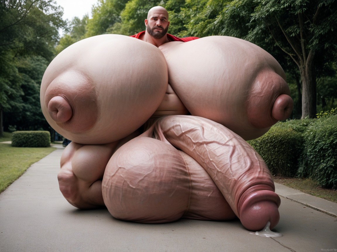 Extreme Hyper Testicles, Hyper Cock, Hyper Massive Balls On Floor AI Gay Porn