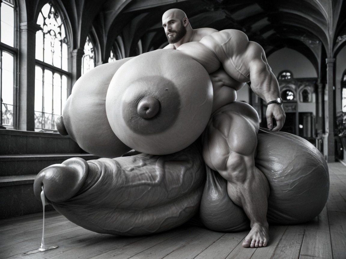 Obese, Oversized Hyper Gigantic Balls, Massive Oversized Hyper Balls Pornografia gay com IA