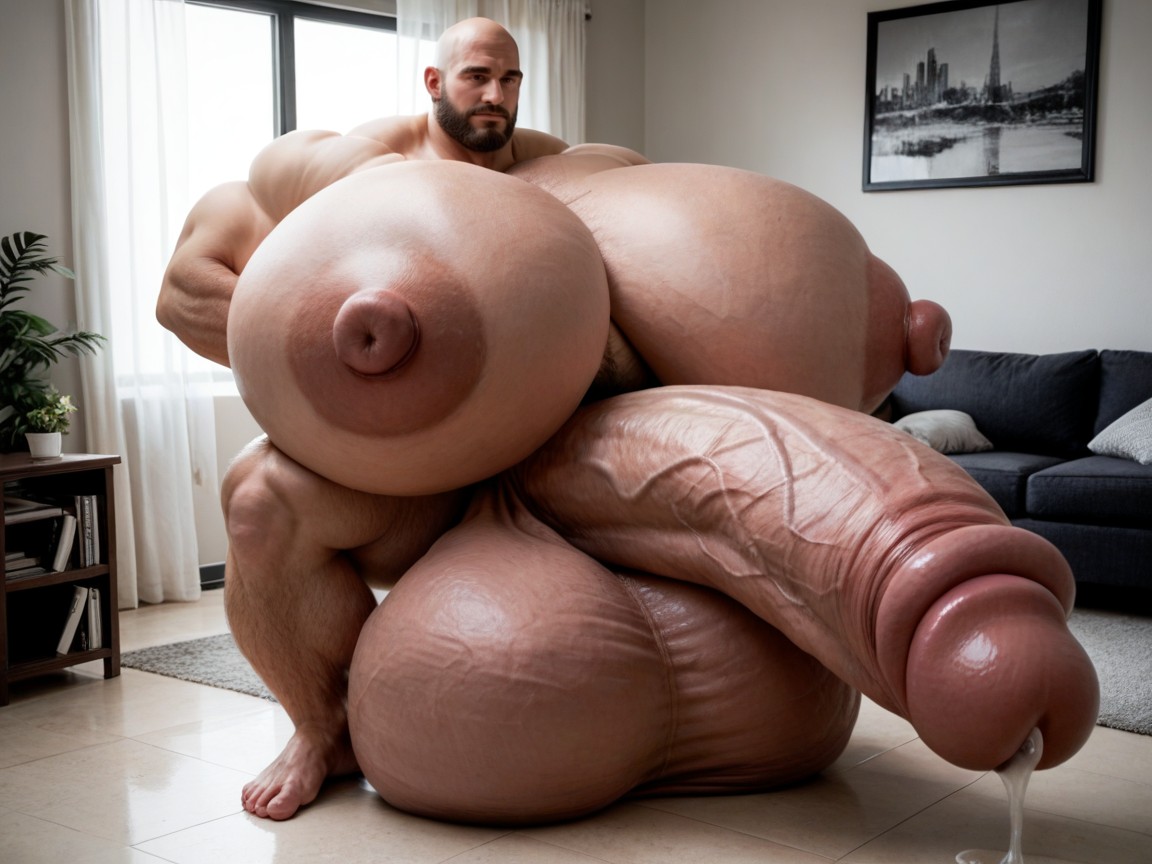 Hyper Cock Bigger Than Human, Oversized Hyper Gigantic Balls, Oversized Hyper Gigantic Penis AI Gay Porn