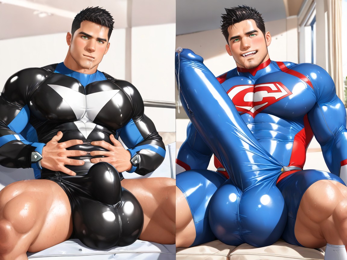 Precum Between His Pecs, Big Balls, Only Men AI同性戀黃片