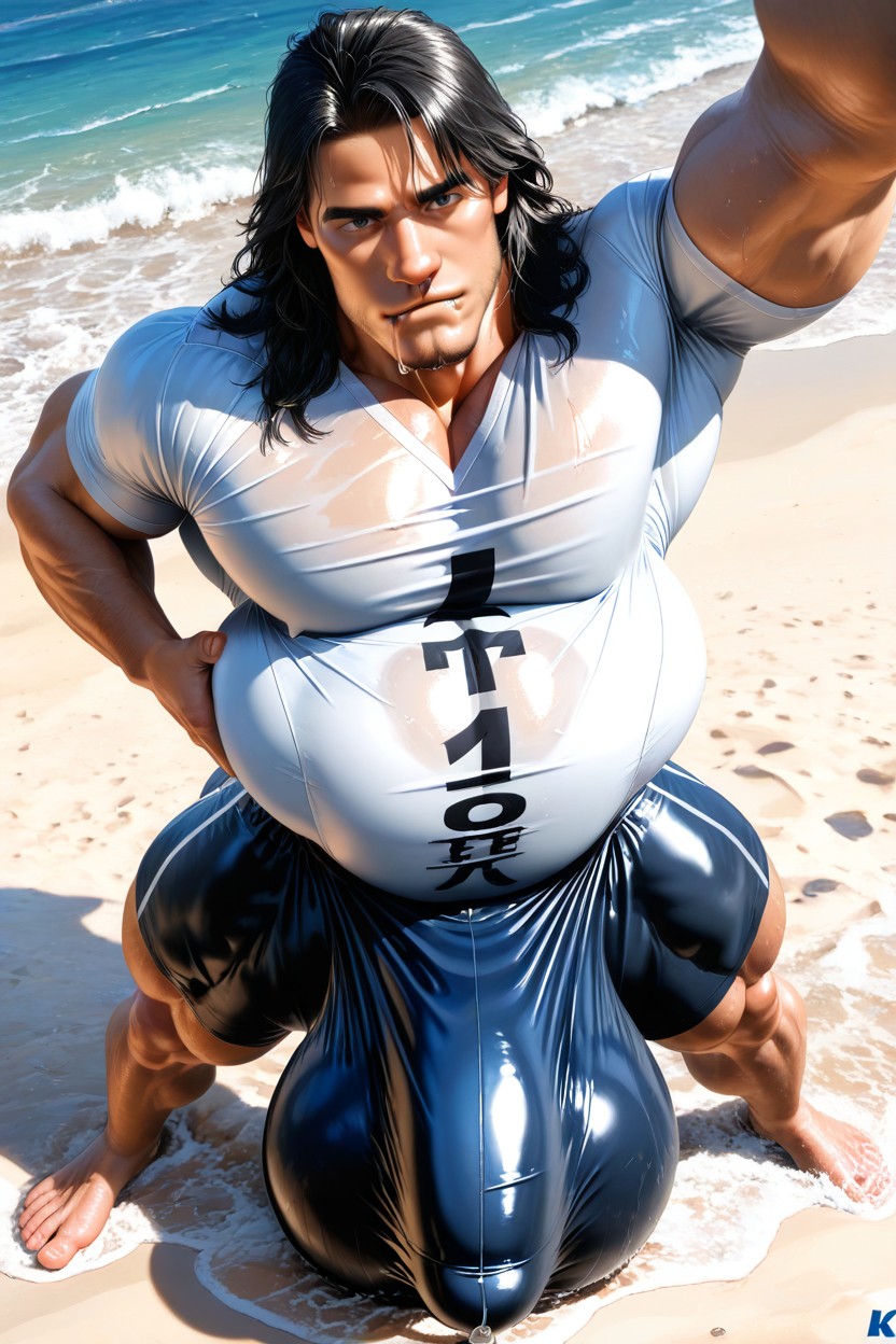 Selfie, Photorealistic, Erection Pressed Against Chest Porno gay IA